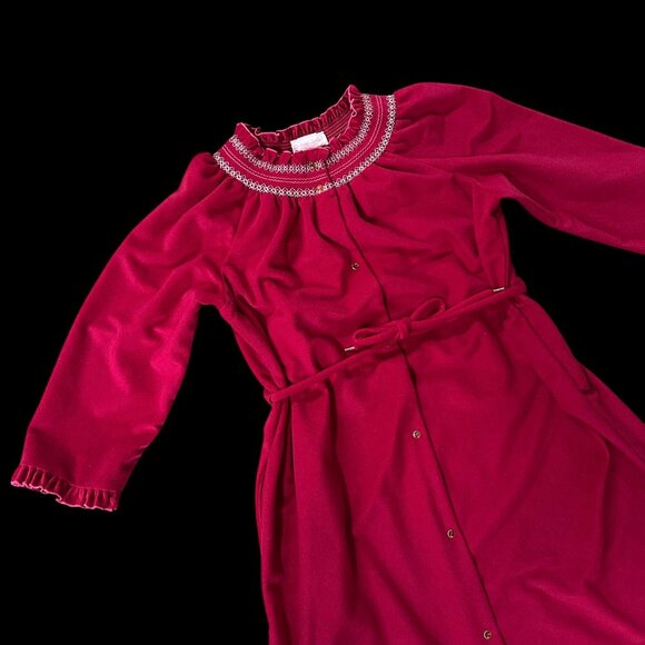 Lindsay Jordan Other - Vintage Robe Duster House Coat Dark Pink Snaps Belt 80s Lindsay Jordan Women 2X?